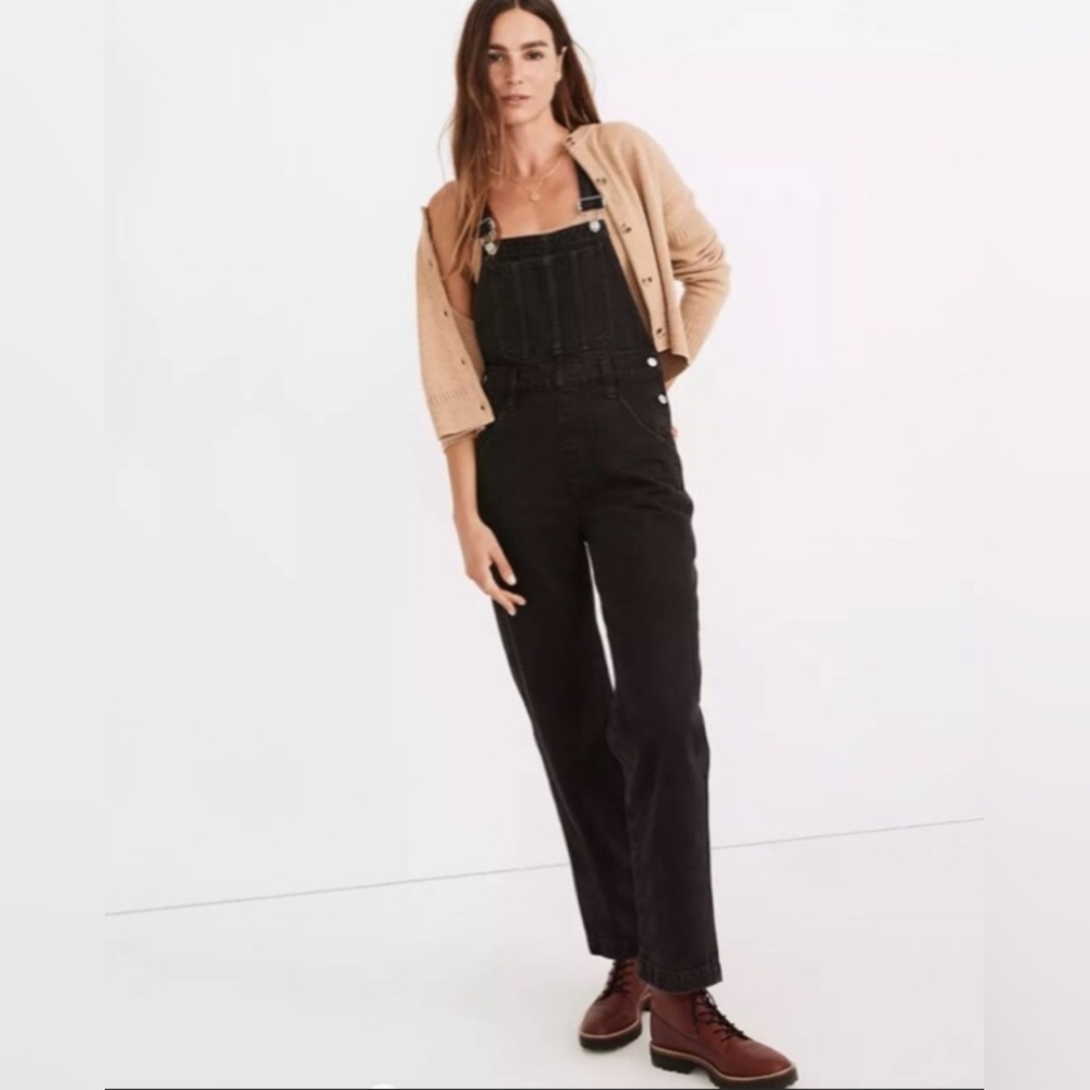 MADEWELL Black Straight Leg Jean Overalls 100% Cotton Womens Size XSmall #MA793